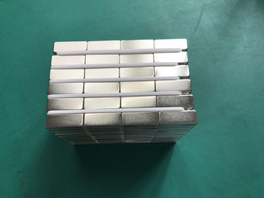 Fig. 2 - Larger magnets arranged with spacers in between